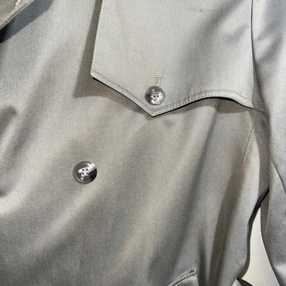 Misty Harbor Mens Double Breasted Trench Coat Olive Green Removable Liner Belted